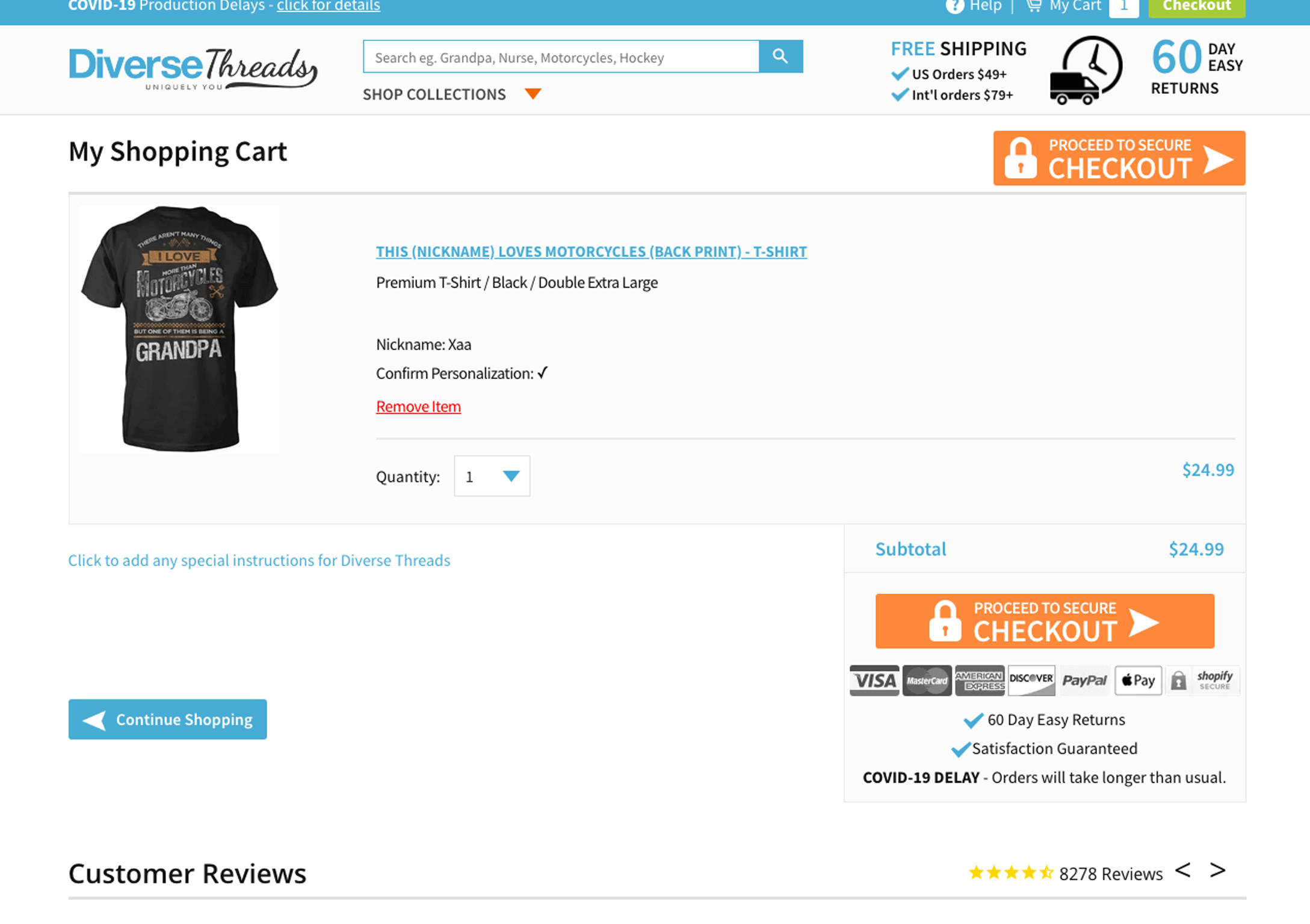 cart page design shopify theme